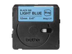 shumee Brother BTAG-L31 BTAGL31 12 mm črni na svetlo modrem traku
