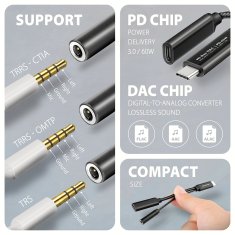shumee AXAGON | ADA-HCPD USB-C - Hi-Res DAC avdio PD adapter, 60 W
