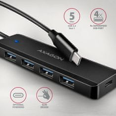 shumee AXAGON potovalni štiriportni USB-C 5Gbps vozlišče | HUE-C1C