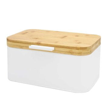 BRUNBESTE JEKLENA ŠKATLA ZA KRUH Z LESENIM POKROVOM 4260 BELA