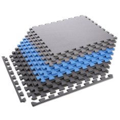 shumee MP10 MULTIBALENIE Ľ. SIVÁ-MODRA-ST.SIVÁ OCHRANNÁ PODLOŽKA NA SKLADANCE 60x60x1,0 CM (SADA 9 KS) ONE FITNESS