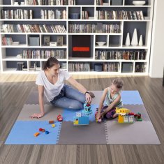 shumee MP10 MULTIBALENIE Ľ. SIVÁ-MODRA-ST.SIVÁ OCHRANNÁ PODLOŽKA NA SKLADANCE 60x60x1,0 CM (SADA 9 KS) ONE FITNESS