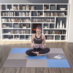 shumee MP10 MULTIBALENIE Ľ. SIVÁ-MODRA-ST.SIVÁ OCHRANNÁ PODLOŽKA NA SKLADANCE 60x60x1,0 CM (SADA 9 KS) ONE FITNESS