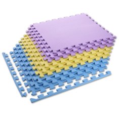 shumee MP10 MULTIBALENIE ŽLTO-MODRO-FIALOVÁ OCHRANNÁ PODLOŽKA NA SKLADANIE 60x60x1,0 CM (SADA 9 KS) ONE FITNESS