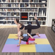 shumee MP10 MULTIBALENIE ŽLTO-MODRO-FIALOVÁ OCHRANNÁ PODLOŽKA NA SKLADANIE 60x60x1,0 CM (SADA 9 KS) ONE FITNESS
