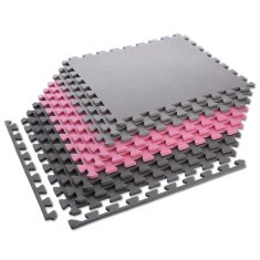 shumee MP10 MULTIBALENIE OCHRANNÁ PODLOŽKA NA SKLADANCE VOĽNE SIVÁ-RUŽOVÁ-STREDNE SIVÁ 60x60x1,0 CM (SADA 9 KS) ONE FITNESS
