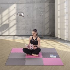 shumee MP10 MULTIBALENIE OCHRANNÁ PODLOŽKA NA SKLADANCE VOĽNE SIVÁ-RUŽOVÁ-STREDNE SIVÁ 60x60x1,0 CM (SADA 9 KS) ONE FITNESS