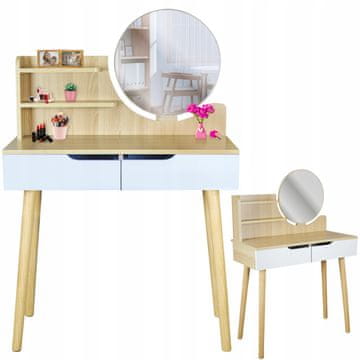 shumee Toaletna mizica SCANDI z ogledalom, skandinavska kozmetika