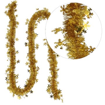 shumee Verižica za božično drevo - zlata z aplikacijo 6 m