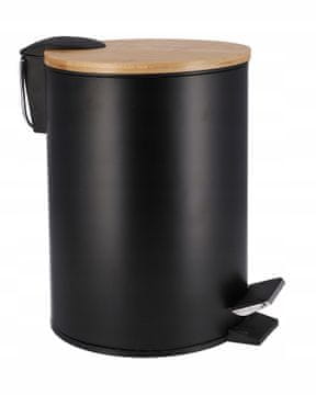 shumee Kovinski koš za smeti BAMBOO s pedalom za kopalnico 3L