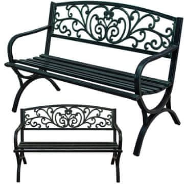 shumee VRTNA KLOPI, dekorativna antracitna parkovna klop, kovinska vrtna klop za teraso