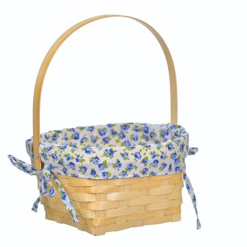 shumee Bambusova košara s polnilom iz blaga, velikonočno modra