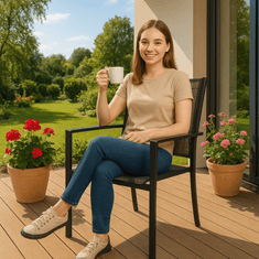 shumee 2 x VRTNI STOL balkon balkon terasa set jeklo moderno