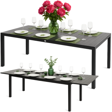 shumee ZLOŽLJIVA VRTNA MIZA, miza za teraso, balkonska miza, antracitna kovinska plošča