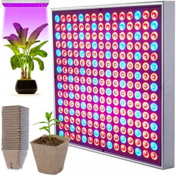 shumee KOMPLET Z 225 LED SVETILKAMI ZA RASTLINE, 36W panel + ŠOTNI LONČKI