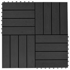 Vidaxl Talne plošče 11 kosov WPC 30x30 cm 1 m² črne