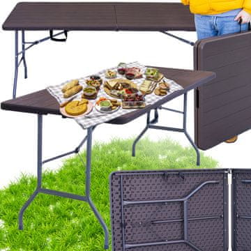 shumee Zložljiva miza za bankete, 180 cm, vrtna