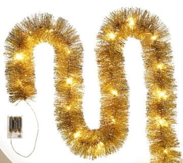 shumee Zlata LED božična jelka z baterijami ZA BOŽIČNO DREVO 6 metrov