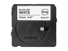 shumee Brother BTAG-231 BTAG231 12 mm črni na belem traku