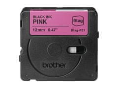 shumee Brother BTAG-P31 BTAGP31 12 mm črni na roza traku