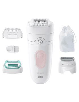 shumee Braun | Epilator | SE5-050 Silk-épil 5 | Čas delovanja (največji) 40 min | Število stopenj moči 1 | Mokro in suho | Bela