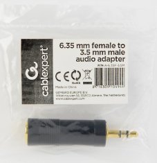 shumee Cablexpert avdio adapter s 6,35 mm ženskega na 3,5 mm moškega priključka | A-6.35F-3.5M
