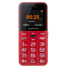 shumee myPhone | Hello Easy | Rdeč | 1,77" | TFT | 24 MB | 32 MB | Ena SIM kartica | Bluetooth | Ločljivost glavne kamere 0,3 MP | 1000 mAh