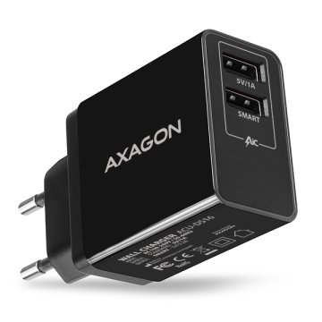 shumee AXAGON Dvojni stenski polnilnik 240V/2x vhod 5V-2.2A in 5V-1A, 16W | ACU-DS16