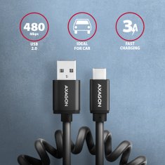 shumee AXAGON Twister kabel, 1,1 m | BUCM-AM20TB | USB tipa A na USB tipa C