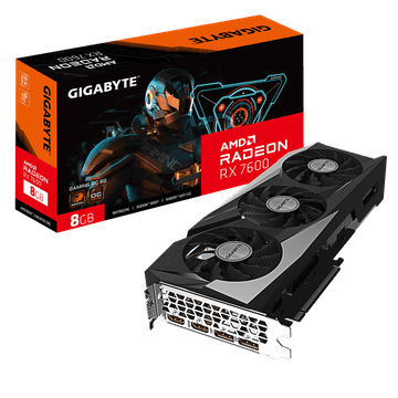 shumee Gigabyte Radeon RX 7600 GAMING OC 8G | AMD | 8GB | Radeon RX 7600 | GDDR6 | Število HDMI vrat: 2 | PCI-E 4.0