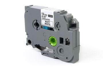 Jetworld JetWorld črna na mat beli trak, nadomestni trak za Brother 12 mm x 8 m TZe-M231 (TZEM231, TZM231, TZ-M231, AZEM231, AZE-M231)