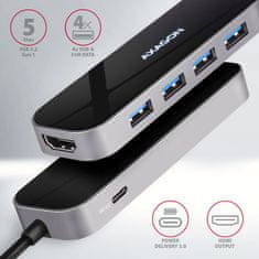 shumee AXAGON SuperSpeed USB-C kombinirani 6-v-1 vozlišče | HMC-6H4A