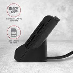 shumee AXAGON Univerzalni namizni USB kontaktni bralnik Smart/ID in SD/microSD/SIM kartic | CRE-SM2