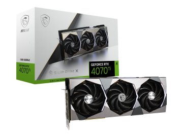 shumee MSI | GeForce RTX 4070 Ti SUPRIM X 12G | NVIDIA | 12GB | GeForce RTX 4070 Ti | GDDR6X | Število vrat HDMI: 1 | PCI Express Gen 4 | Taktna frekvenca pomnilnika: 2790 MHz