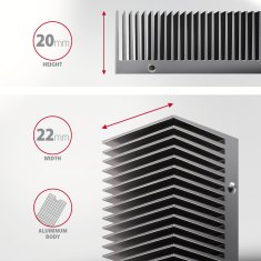 shumee AXAGON Aluminijast pasivni hladilnik za enostranske in dvostranske M.2 SSD diske velikosti 2280, višina 24 mm | CLR-M2XT