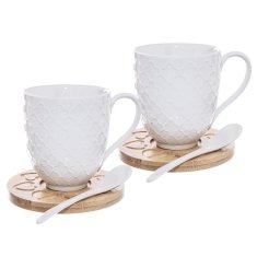shumee Porcelanaste skodelice WHITELINE 370 ml 2 kosa.
