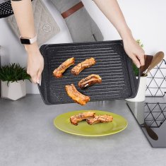 Artemis Velika granitna plošča za žar za peko mesa, rib in zelenjave