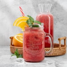 Orion Steklen kozarec za pijačo s pokrovom in slamico 450 ml