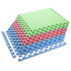 shumee MP10 MULTIBALENIE ZELENO-MODRÁ-ČERVENÁ OCHRANNÁ PODLOŽKA NA SKLADANIE 60x60x1,0 CM (SADA 9 KS) ONE FITNESS
