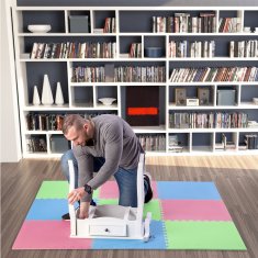 shumee MP10 MULTIBALENIE ZELENO-MODRÁ-ČERVENÁ OCHRANNÁ PODLOŽKA NA SKLADANIE 60x60x1,0 CM (SADA 9 KS) ONE FITNESS