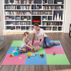 shumee MP10 MULTIBALENIE ZELENO-MODRÁ-ČERVENÁ OCHRANNÁ PODLOŽKA NA SKLADANIE 60x60x1,0 CM (SADA 9 KS) ONE FITNESS