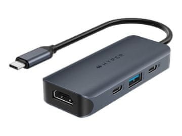 shumee Hyper HyperDrive EcoSmart Gen.2 univerzalni USB-C 4-v-1 vozlišče s 100 W PD napajanjem in prehodnim napajanjem