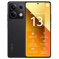 shumee Xiaomi Redmi Note 13 v grafitni barvi, dvojna SIM kartica 6,67 palca, AMOLED 1080x2400, 2,4 GHz in 2,0 GHz, 128 GB, 6 GB RAM-a, Android 13, 5G. Na voljo zdaj!