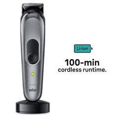 shumee Braun MGK7420 strižnik za brado | Brezžični strižnik s 13 dolžinami | Črna in siva
