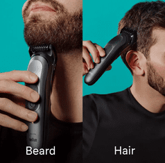 shumee Braun MGK7420 strižnik za brado | Brezžični strižnik s 13 dolžinami | Črna in siva