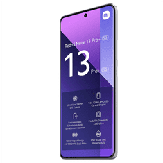 shumee Xiaomi Redmi Note 13 Pro+, bela, 6,67", AMOLED Full HD, Mediatek Dimensity 7200 Ultra, 12 GB RAM-a, 512 GB, Dual SIM, 4G, 5G, 200 MPx. Telefon z izjemnimi zmogljivostmi za zahtevne uporabnike.