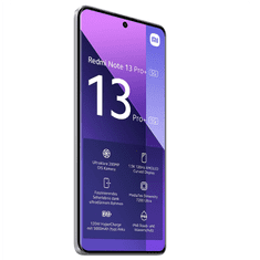 shumee Xiaomi Redmi Note 13 Pro+, bela, 6,67", AMOLED Full HD, Mediatek Dimensity 7200 Ultra, 12 GB RAM-a, 512 GB, Dual SIM, 4G, 5G, 200 MPx. Telefon z izjemnimi zmogljivostmi za zahtevne uporabnike.