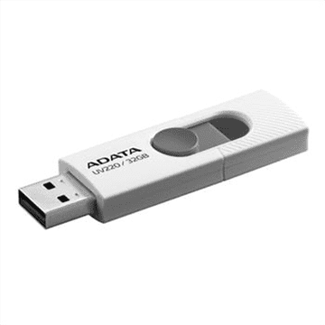 shumee Ultra-moderni USB-ključ ADATA UV220 s kapaciteto 32 GB je na voljo v elegantni beli in sivi barvi. Shranjujte in prenašajte svoje podatke v stilu!