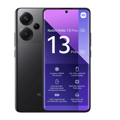 shumee Xiaomi Redmi Note 13 Pro+ | Črna | 6,67" AMOLED | 1220 x 2712 slikovnih pik | Mediatek Dimensity 7200 Ultra | 12 GB RAM-a | 512 GB | Dvojna SIM kartica | 5G | Zaslon 200+8+2 M