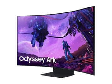 shumee Samsung | Quantum Mini-LED ukrivljen igralni zaslon | Odyssey Ark | 55" | VA | 4K UHD | 16:9 | 165 Hz | 1 ms | No | 3840 x 2160 | 600 cd/m² | Količina HDMI vrat: 1 | Črna